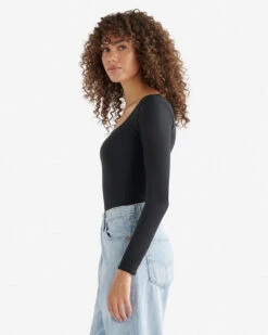 Renew Knit Long Sleeve Bodysuit -Roots Clothing 38020292 001 c