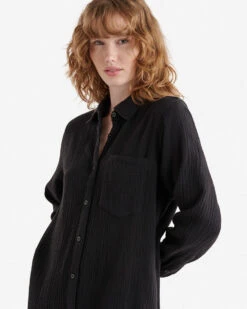 Isla Cotton Gauze Shirt Dress -Roots Clothing 38130464 001 d