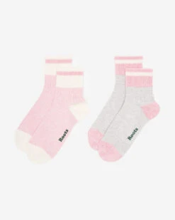 Womens Cotton Cabin Ankle Sock 2 Pack